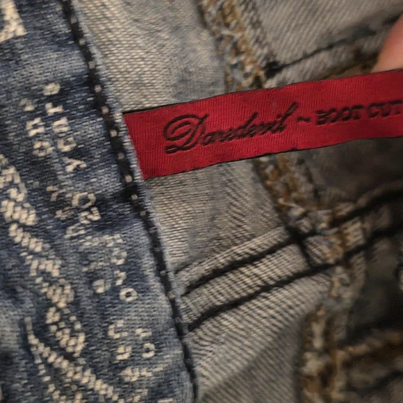 Vintage Guess Daredevil Bootcut Jeans Womens 30 Distressed Blue Denim E79 - Picture 9 of 15